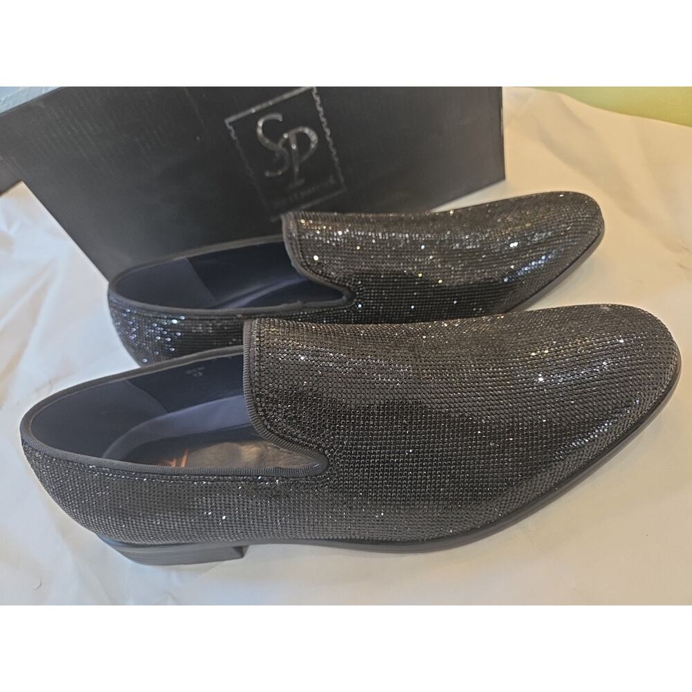 SP by St Patrick Mens Glitter Slip On Formal Dress & Wedding Shoes US 13 M